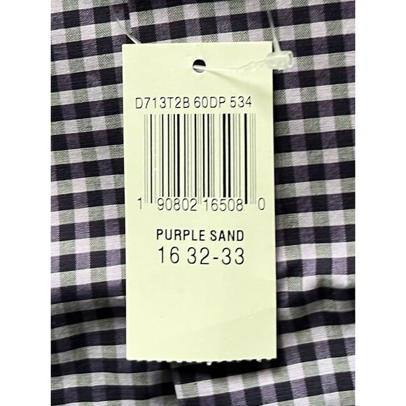 NWT JOHN VARVATOS Star USA Purple Gingham Cotton Button Up Shirt Top Mens Sz 16 - Picture 5 of 11